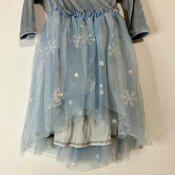 EleStory Toddler Girls Story Ballroom Dress Blue 18-24M NWT Velour Snowflake - Picture 3 of 7